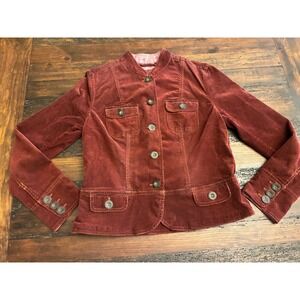 Indigo Palms Maroon Corduroy Blazer, Women's size Medium